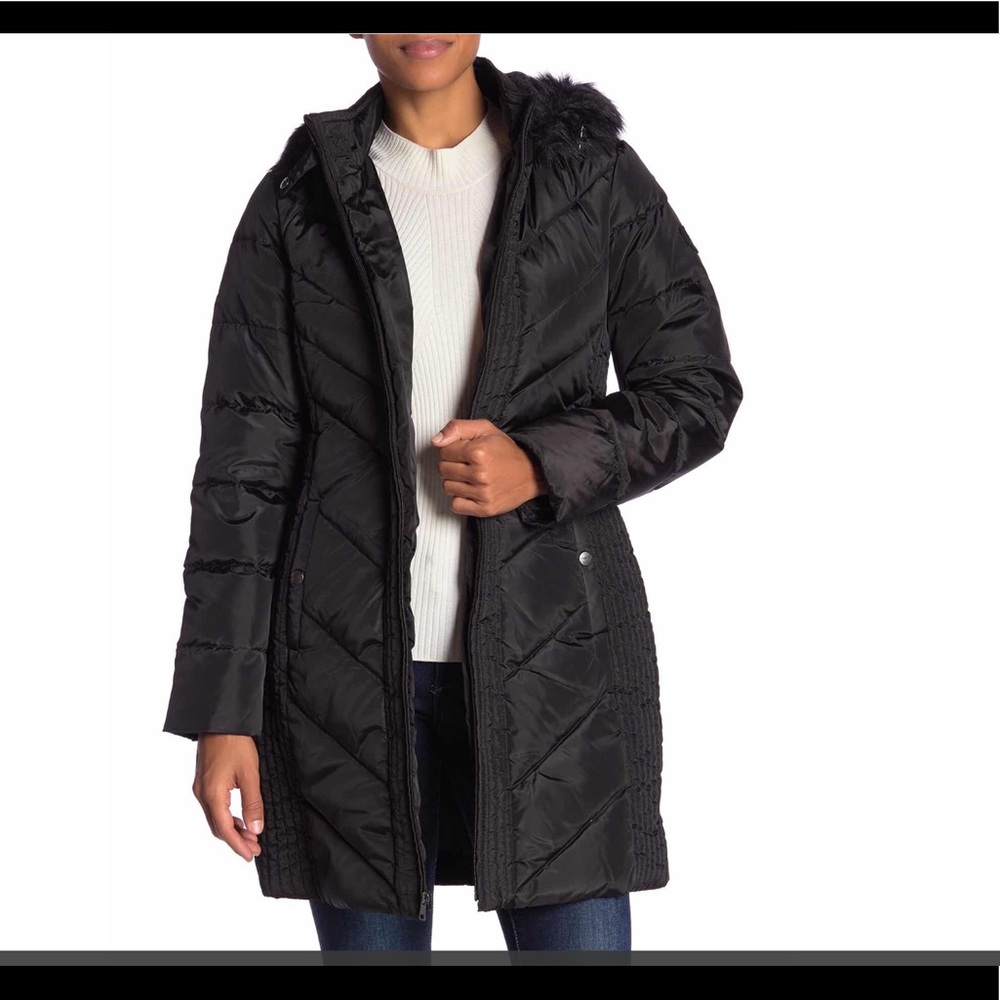 Larry Levine faux fur hooded coat